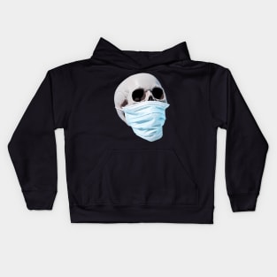 Real skull wearing a musk design Kids Hoodie